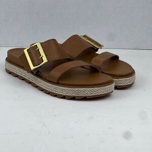 Sorel Brown Sandals with Gold Buckle